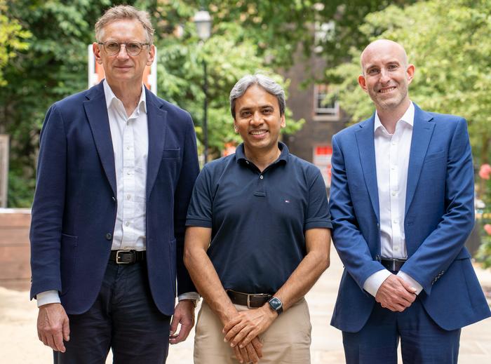 The King’s College London team (L-R): Professors James Spicer, Miraz Rahman and James Arnold