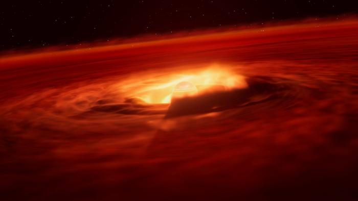 Animation of the growth spurt in the rogue planet Cha 1107-7626