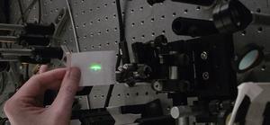 Light beam being shone onto the film