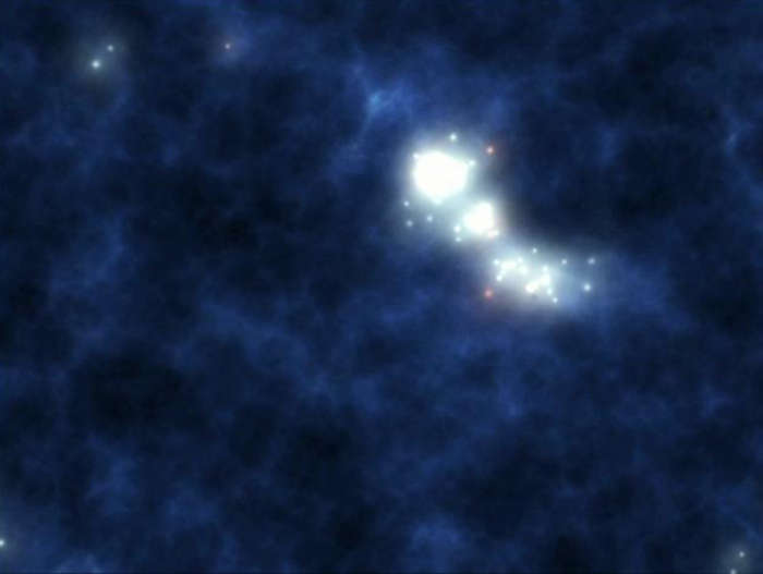 Stars spring out of the darkness