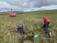 Researchers with Helicopter