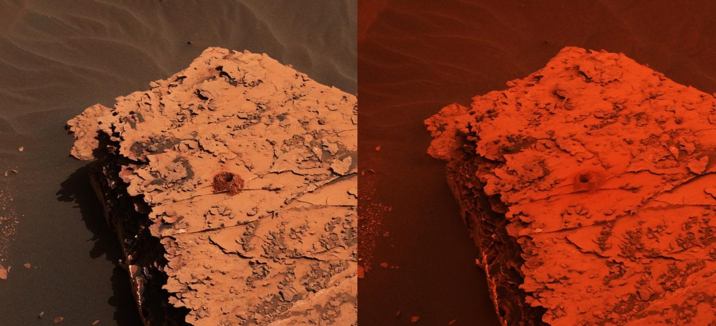 'Duluth' Drill Site -- Before and During the Dust Storm