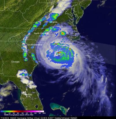 TRMM Image of Arthur
