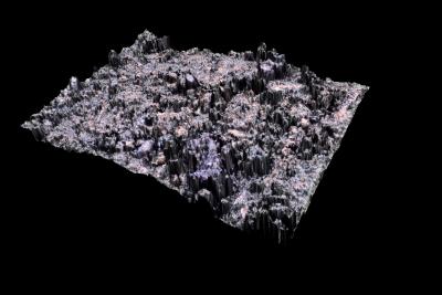 Surface of a Cleaved Fluorine-Doped Lanthanum Oxide Iron Arsenide Sample