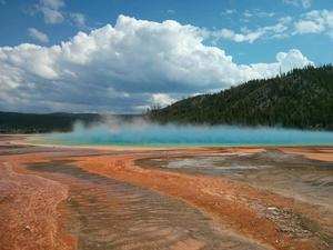 Grand Prismatic hot spring in Yellowstone National Park