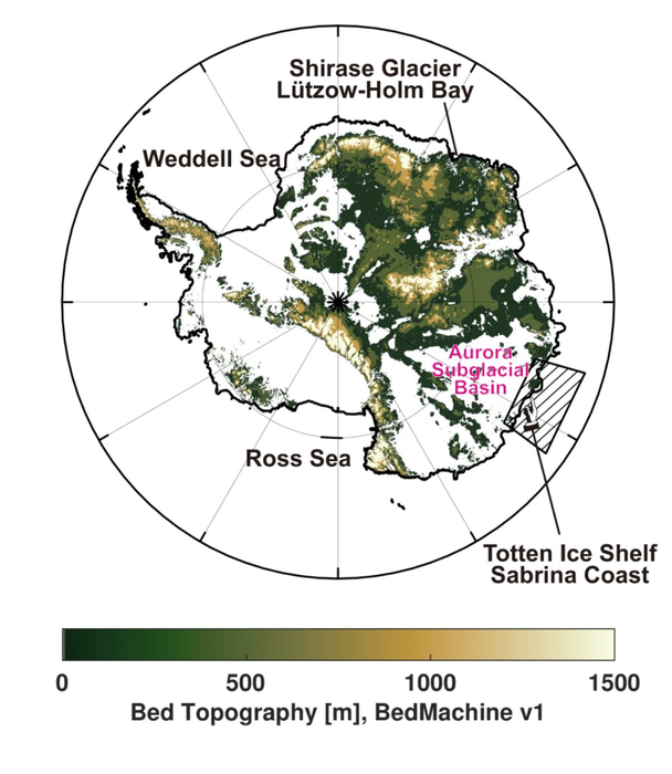The latest bed topography over the Antarctic Continent
