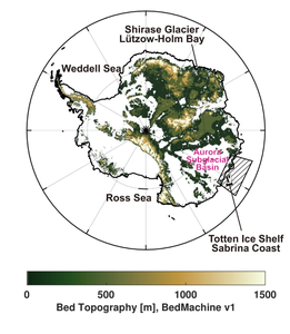 The latest bed topography over the Antarctic Continent
