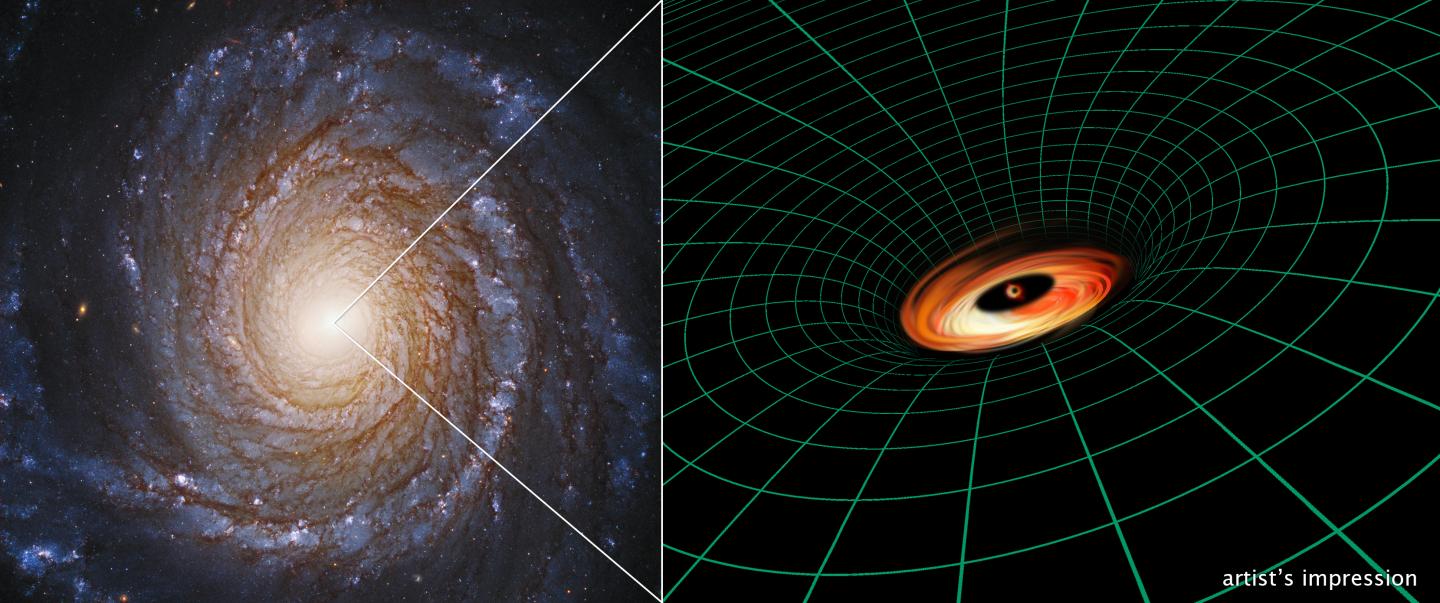 NGC 3147 and Black Hole Illustration