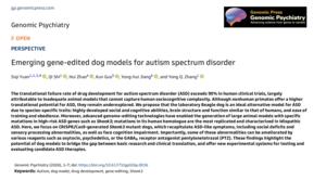 Emerging gene-edited dog models for autism spectrum disorder