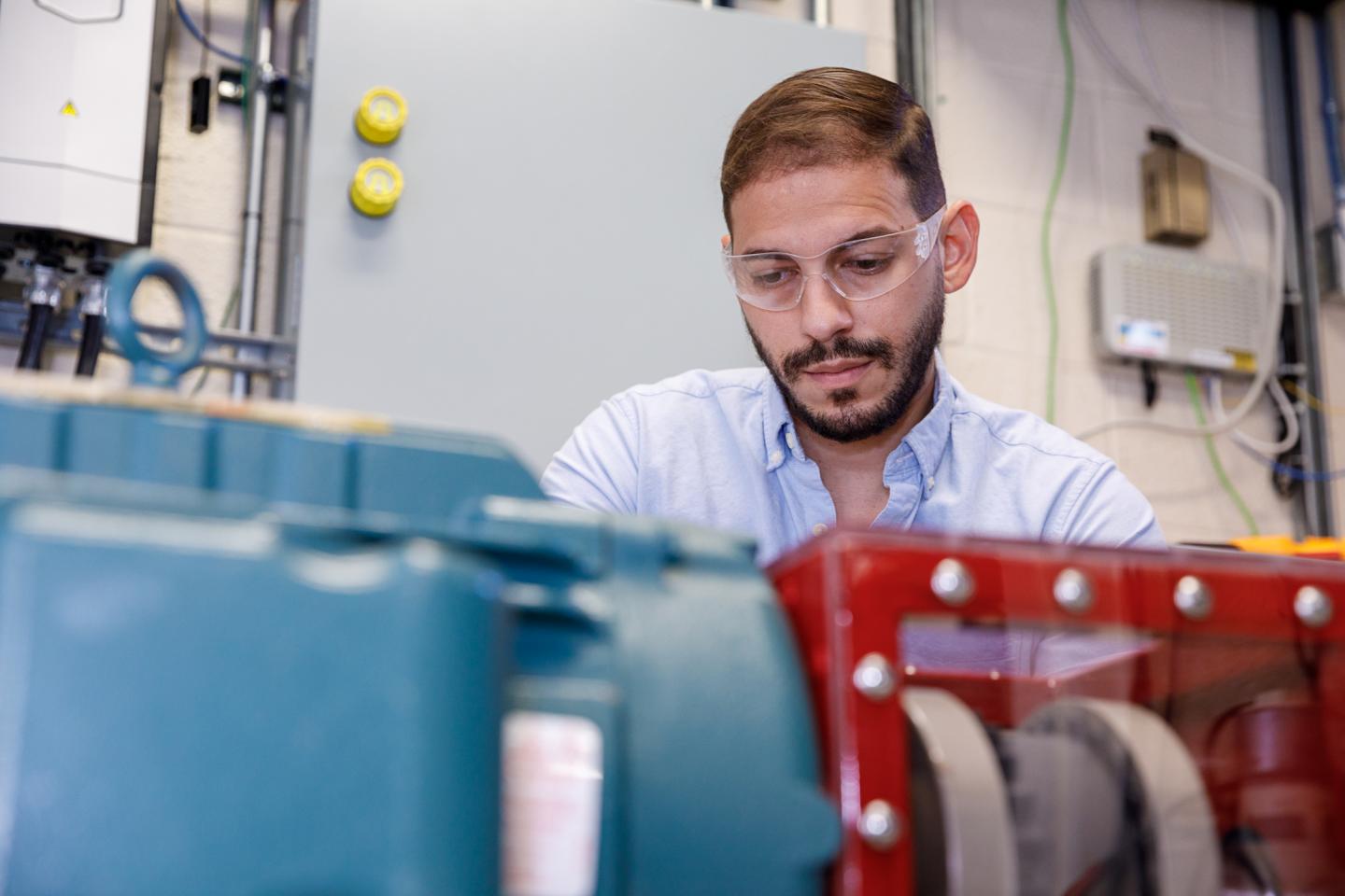 Rachid Darbali-Zamora examines Sandia's new wind turbine motor