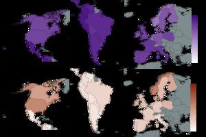 Distribution of wildlife values across Europe and the Americas