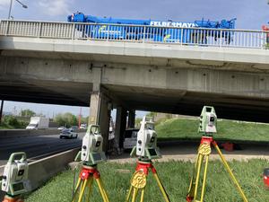 For the tests, a crane truck was used to test high loads.