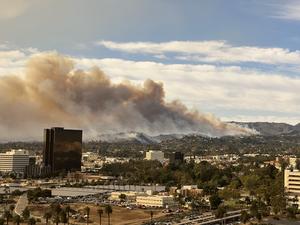 Smoke from the Palisades Fire over LA on January 8, 2025