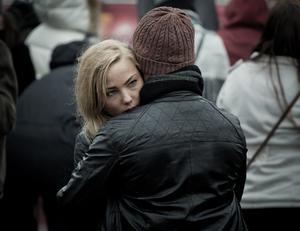 Couple embracing