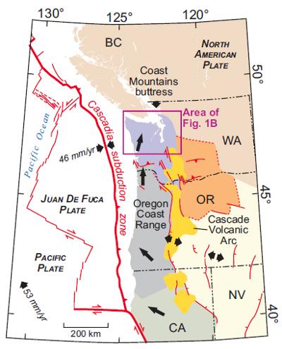 Figure 1A From 'Kinematic Model of the Cascadia Forearc'