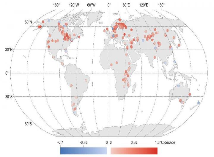 Map of Warming Lakes