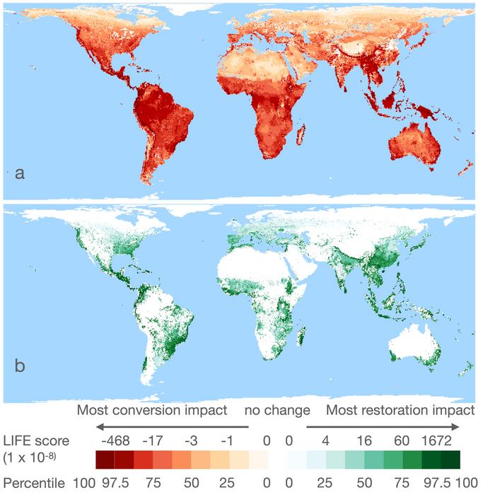 Hotspots show up in areas that are rich in biodiversity or because they are important for a particularly threatened or rare species.
