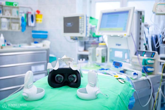 Virtual reality headsets used in the study at Semmelweis University’s Pediatric Center