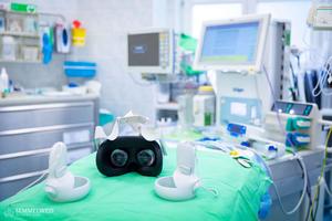 Virtual reality headsets used in the study at Semmelweis University’s Pediatric Center