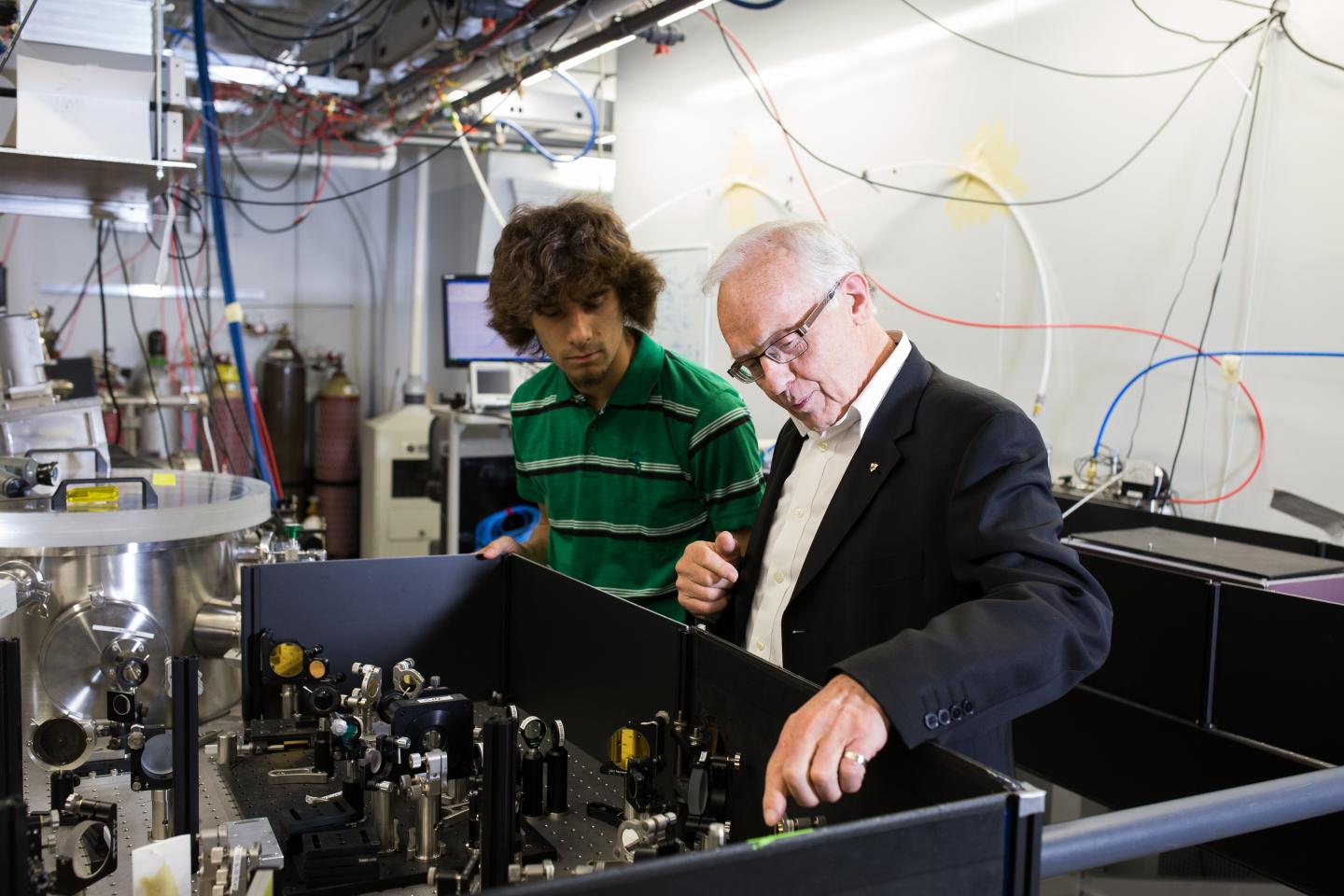 Dr. Paul Corkum with a Student