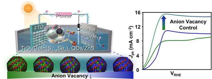 Anion vacancy engineering in CuIn(S₁₋ₓSeₓ)₂ QD-sensitized photoanodes.