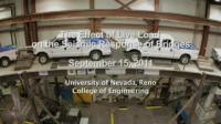 Trucks on Bridge Shaken Violenty in Earthquake Engineering Experiment