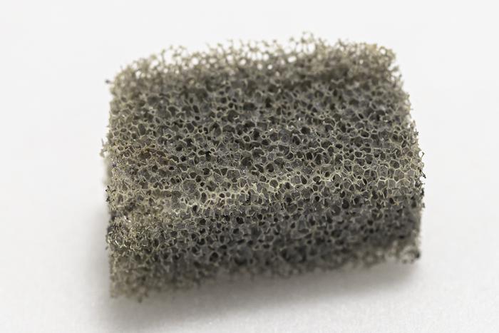 Close-up of coated filter material