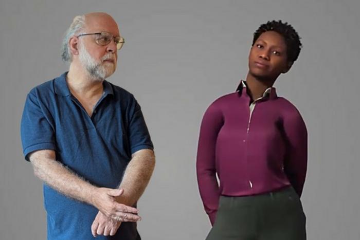 Steve DiPaola and his new AI teaching sidekick, Kia