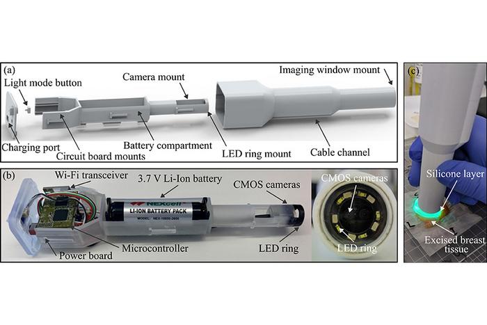 Wireless, hand-held probe that can differentiate between healthy and cancerous tissue
