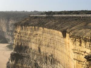 Layers can be seen in the cliffs next to the Twelve Apostles