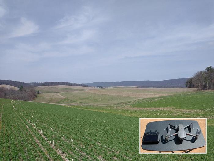 Farm field as photographed by drone