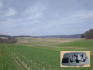 Farm field as photographed by drone