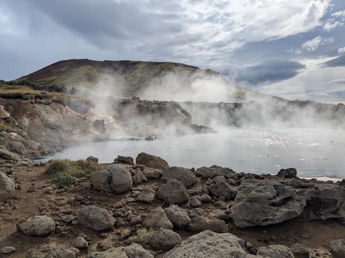 A hot spring in Iceland where University of Manchester researchers conducted some of the work in this study