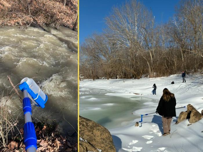 UMD team collects samples after sewage spill