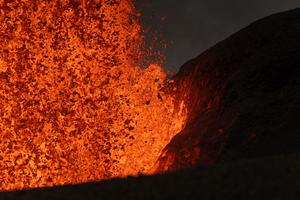 Lava fountaining at Halema‘uma‘u crater at the summit of Kīlauea volcano.