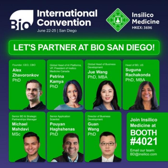 Insilico Medicine will attend the BIO 2026 International Convention, held from June 22 to 25 at the San Diego Convention Center.