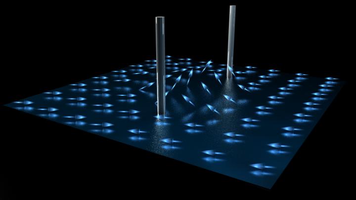A Half-Quantum Vortex Combines Circular Spin Flow and Circular Mass Flow