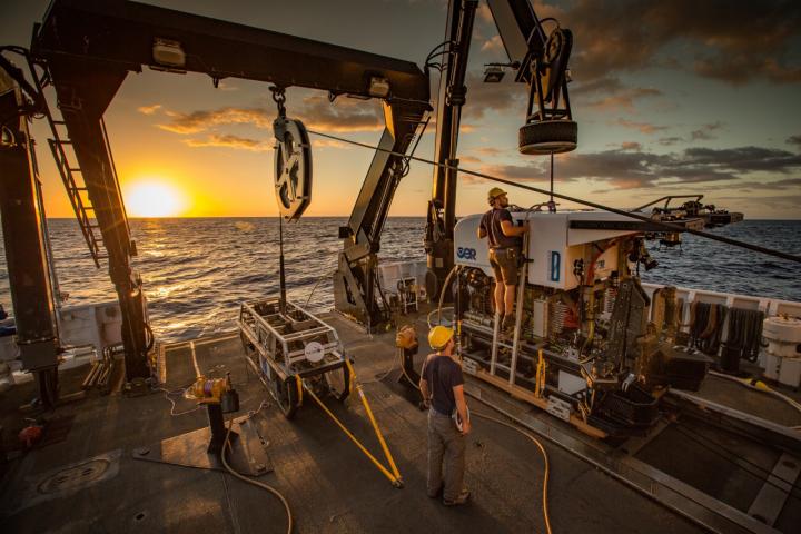 Remotely Operated Vehicles (Rov) are Prepared for Deployment on the Aft Deck of NOAA Ship Okeanos Ex