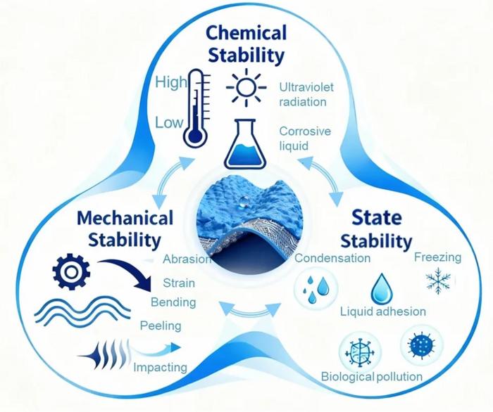 Interrelated challenges in chemical, mechanical, and state robustness of superhydrophobic wearable strain sensors