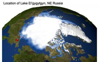 Satellite Image Looking Down at the North Pole