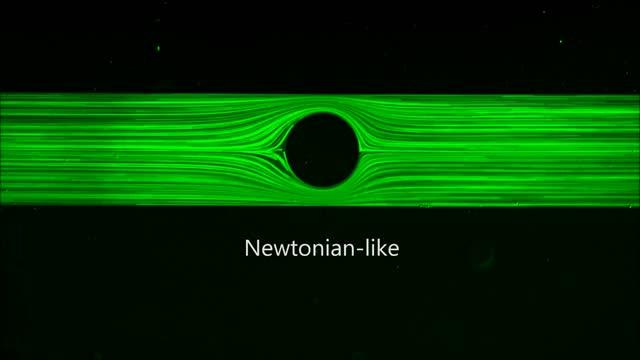 Flow Pattern of a WLM Solution around a Microfluidic Cylinder