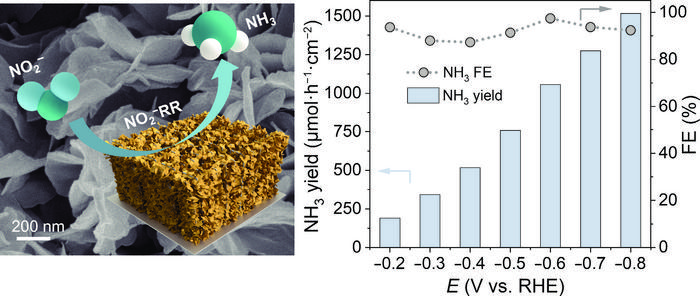 CoFe-layered double hydroxides on 3D TiO2 array for selective nitrite electroreduction