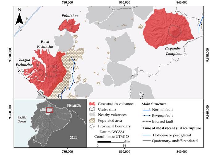Maps of the study volcanoes