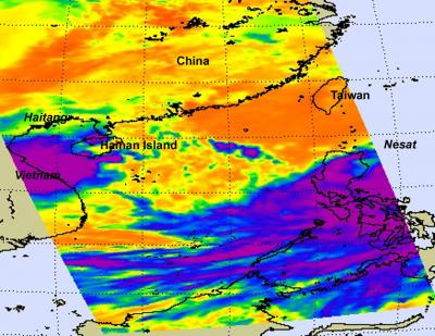 Tropical Depression Haitang's Coldest Clouds