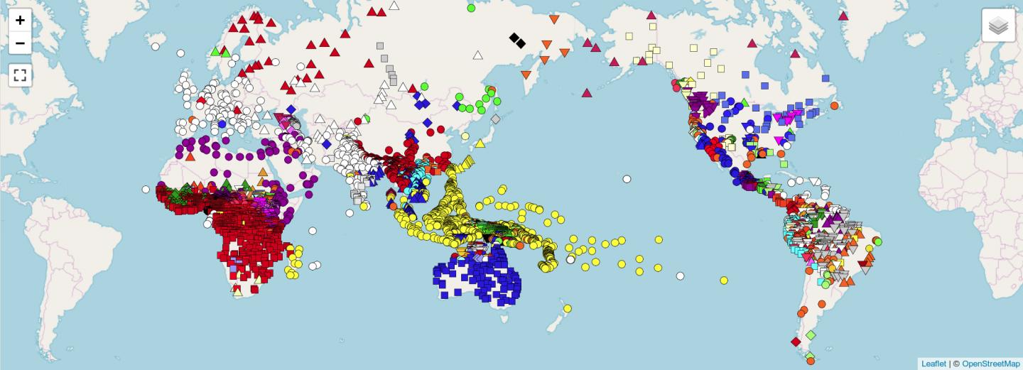 World Map Data Points