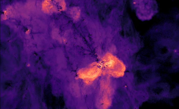 Computer-generated image showing the emergence of cosmic structure in the very early Universe