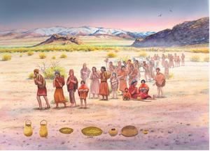Illustration representing population movements within the Southern Andes as a resilience strategy to face crises.