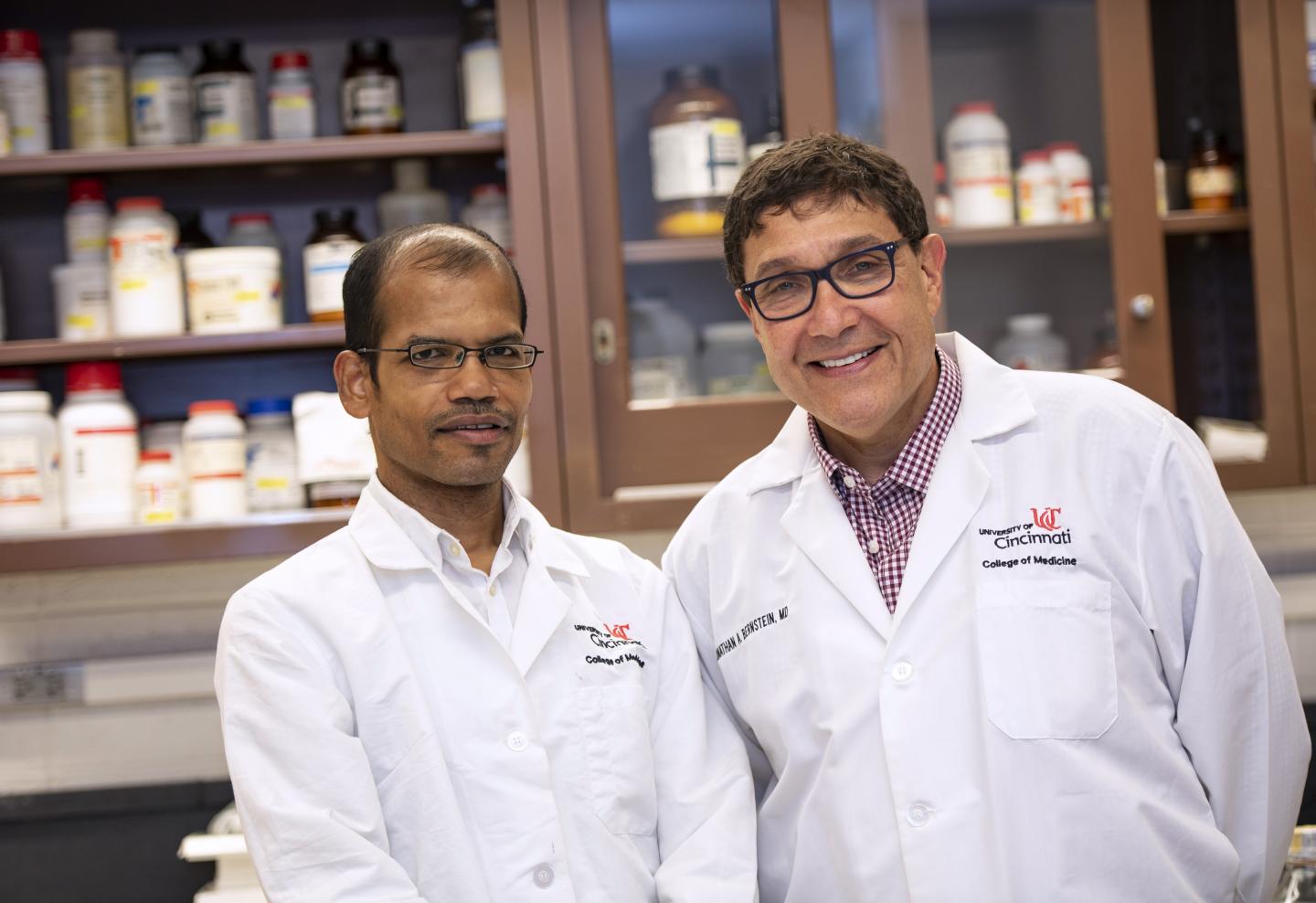 Umesh Singh, M.D., Ph.D., and Jonathan Bernstein, M.D., University of Cincinnati