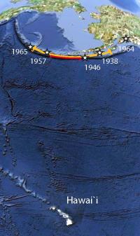 Map of the Pacific, Including the Aleutians and Hawai'i