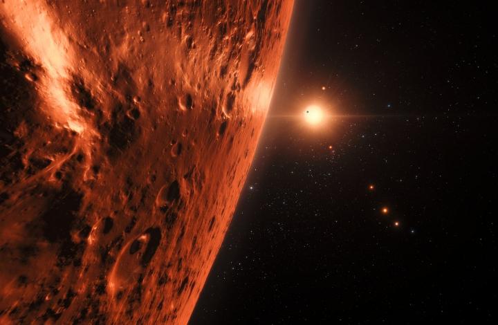 Artist's Impression of the TRAPPIST-1 Planetary System